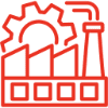 Factory icon with gear and chimney