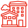 Simple house and apartment icon